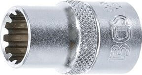 BGS Steckschlüssel-Einsatz Gear Lock 10213, Antrieb 1/2 Zoll, SW 13 mm, Silber - Bild 1
