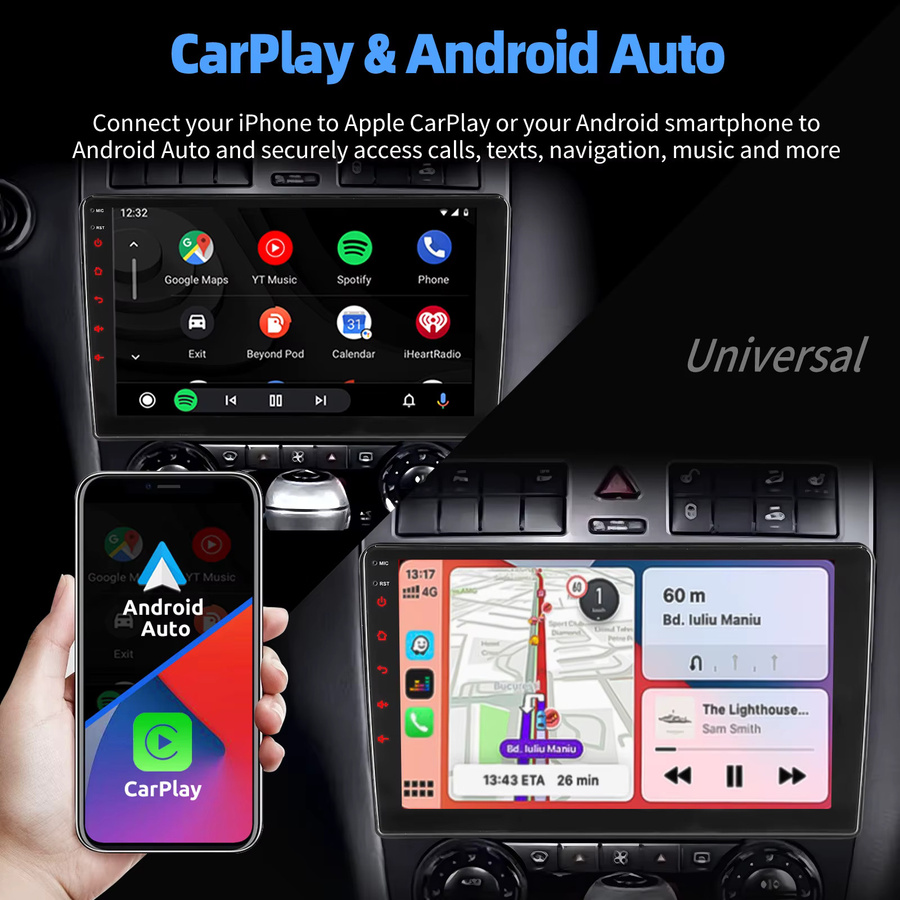 ESSGOO Universal Android 15 Autoradio mit 4+128 GB, Wireless CarPlay, Android Auto, GPS, Bluetooth und Mirror Link in Schwarz - Bild 3