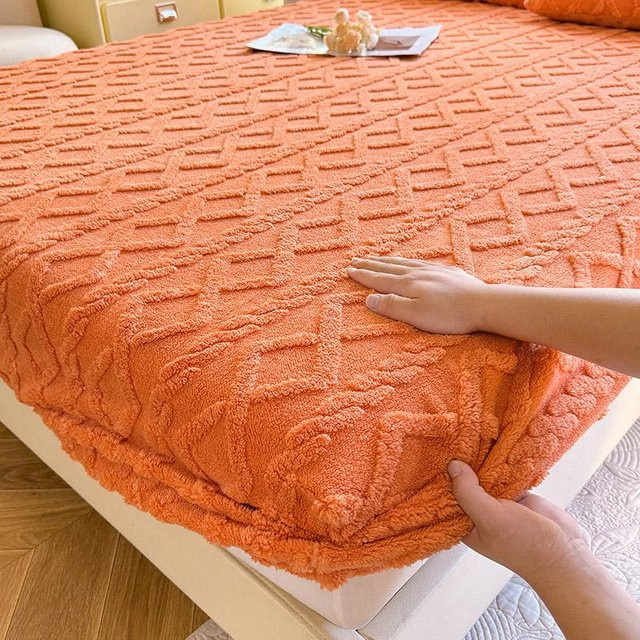 Flauschiges Spannbettlaken aus Korallenfleece in Braun mit Gummizug, B/T/H: 90 x 200 x 25 cm - Bild 1