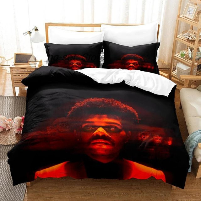 Bettwäscheset XO The Weeknd mit 3D-Druck in Schwarz von Binchi Outdoor Product, bestehend aus Bettbezug und Kissenbezug, Breite: 140 cm, Höhe: 210 cm - Bild 1