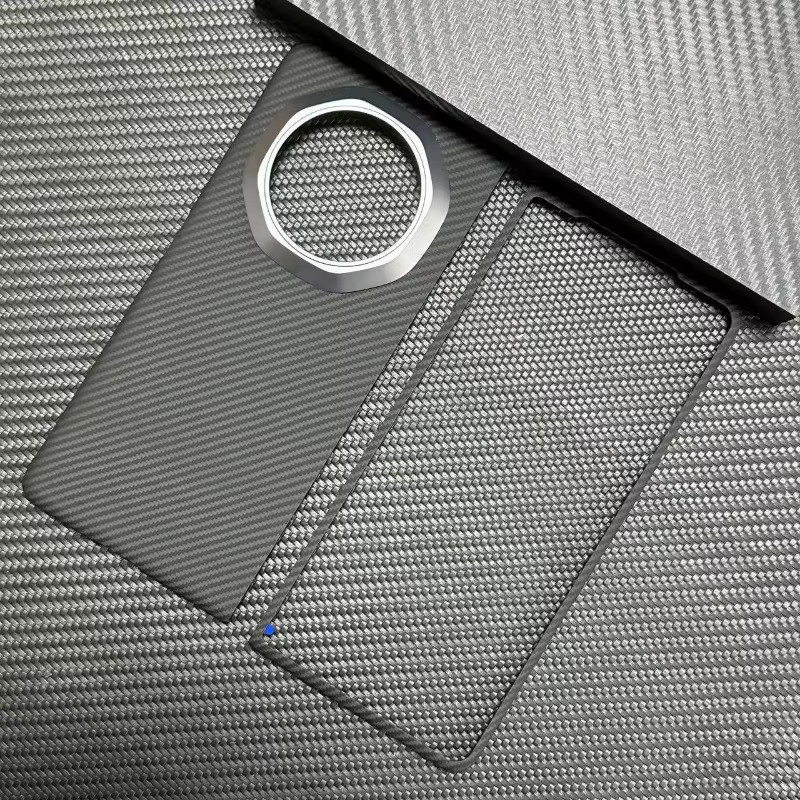 Ultradünne Carbonfaser Handyhülle für Honor Magic V3 aus Aramidfaser mit Magnetfunktion, Schwarz - Bild 1