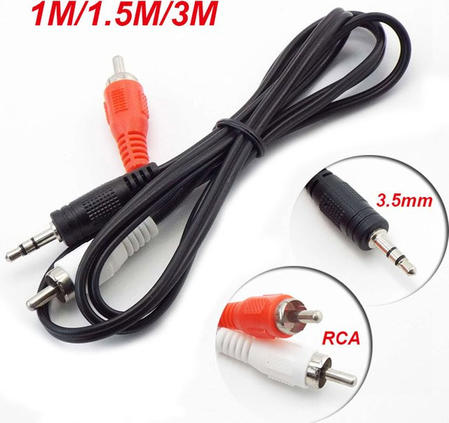Gakaki Audio-Adapterkabel W28: 3,5 mm Stereo-Klinkenstecker auf 2 Cinch-Stecker Splitter in Schwarz - Bild 1