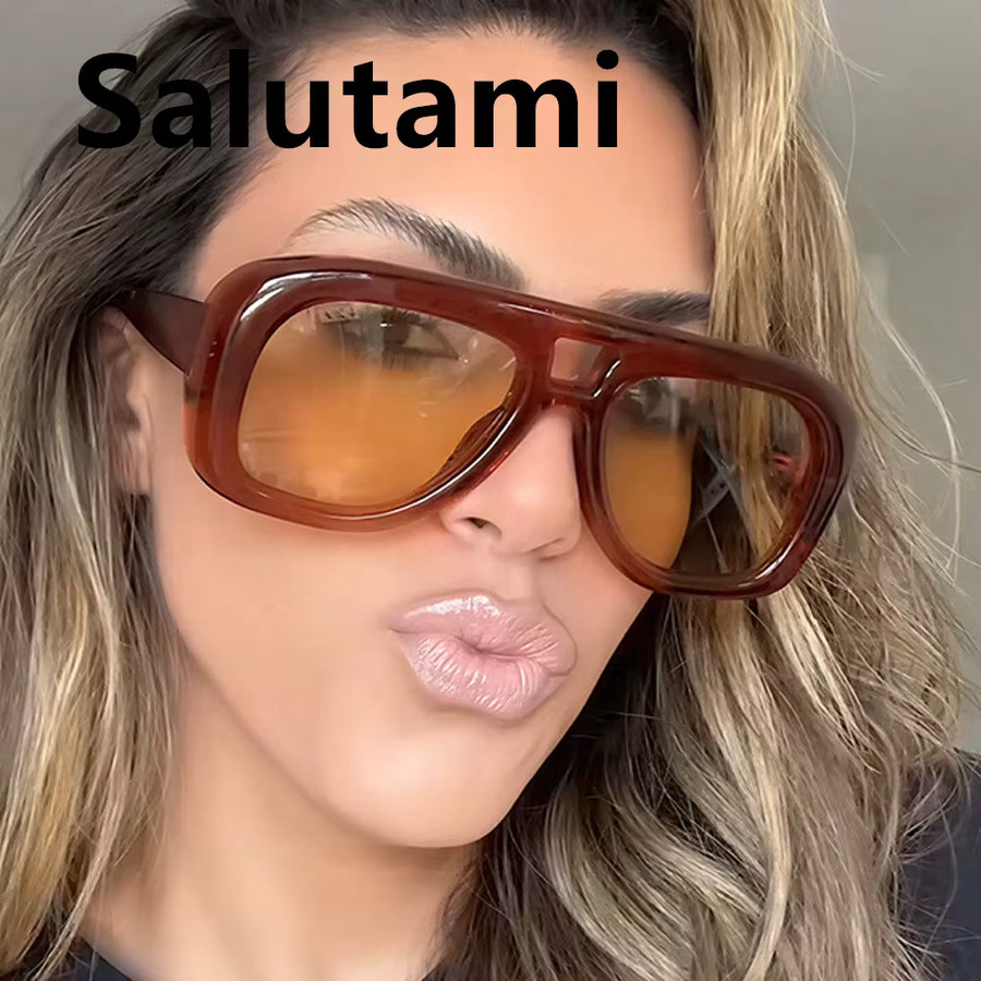 Salutami Sonnenbrille Aviator, Vollrand, Gelb, Damen, Kunststoff - Bild 3
