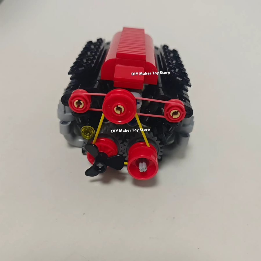 wishiot MOC Super V8 Motor Simulationsmodell, Bausteine, Fahrzeuge - Bild 3