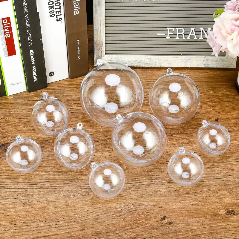 Transparente DIY Kunststoff Kugeln zum Befüllen als hängende Ornamente für Weihnachten, Hochzeit und Party, 1 bis 24 Stück - Bild 2