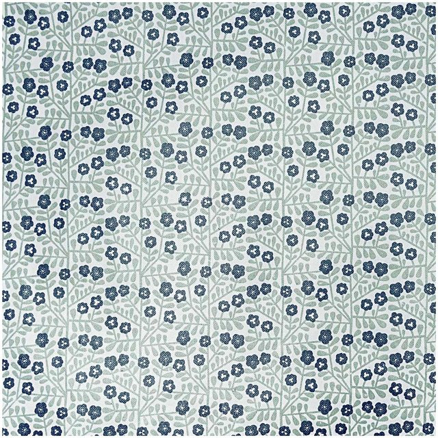 Rico Design Druckstoff Blumen in Grün-Blau mit 140 cm Breite - Bild 1