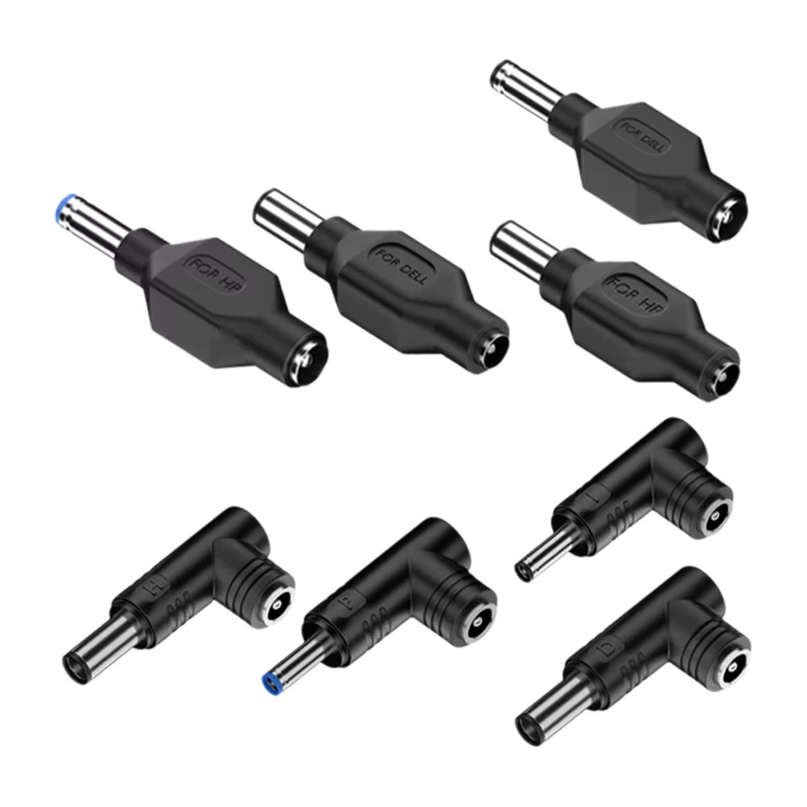 Geris Power DC-Netzteil Konverter Schwarz: Stecker 7,4 x 5,0 mm und 4,5 x 3,0 mm auf Buchse 5,5 x 2,1 mm und 2,5 mm für Dell und HP Laptop Ladegeräte - Bild 3