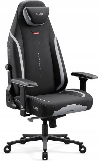 DIABLO CHAIRS Ergonomischer Gamingstuhl X-Eye Prime aus Stoff mit magnetischer Kopfstütze in Burned Black - Bild 1