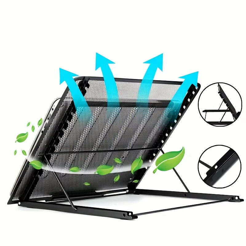 Verstellbarer Laptop-Ständer mit sechs Stufen zur Wärmeableitung, faltbare Halterung für Tablet und Laptop in Schwarz oder Weiß - Bild 4
