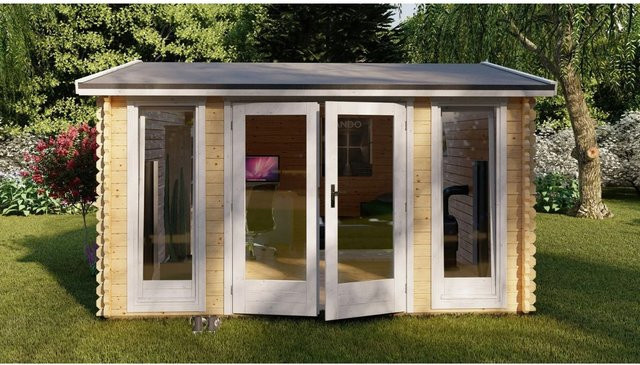Finn Art Blockhaus Gartenhaus York 12 aus Holz in Braun, B/T: 400 x 300 cm, Wandstärke: 40 mm - Bild 1