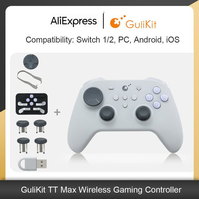 GuliKit TT Pro/Max Kabelloser Controller für Nintendo Switch, Windows, Android und iOS in Schwarz mit spannungseinstellbaren TMR-Joysticks und Bluetooth-Verbindung - Bild 1