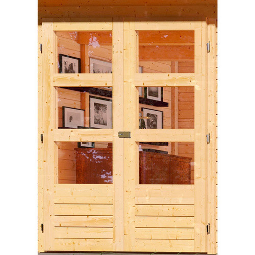 KARIBU Gartenhaus Amberg 4 aus Holz in Beige, B/H/T: 246 x 209 x 246 cm - Bild 2