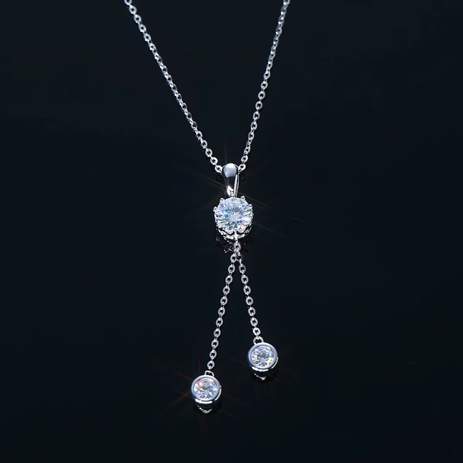 IOGOU Anhänger Halskette, 925 Silber, Diamant, Damen - Bild 1