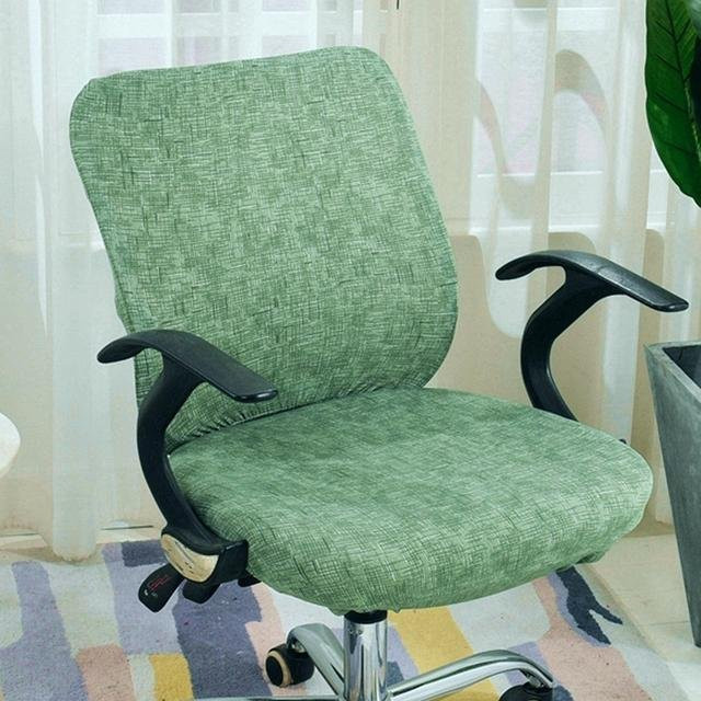 Housmife 2er-Set Universal Split Büro Stuhl Abdeckung aus elastischem Spandex in Grün, Sitz- und Rückenlehnenbezug für Esszimmer- und Computerstühle - Bild 1