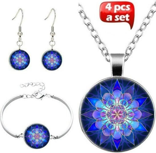 Schmuck-Set Libelle, Halskette, Armband, Ohrringe, Kupfer, Silber, Zirkonia, Damen - Bild 1
