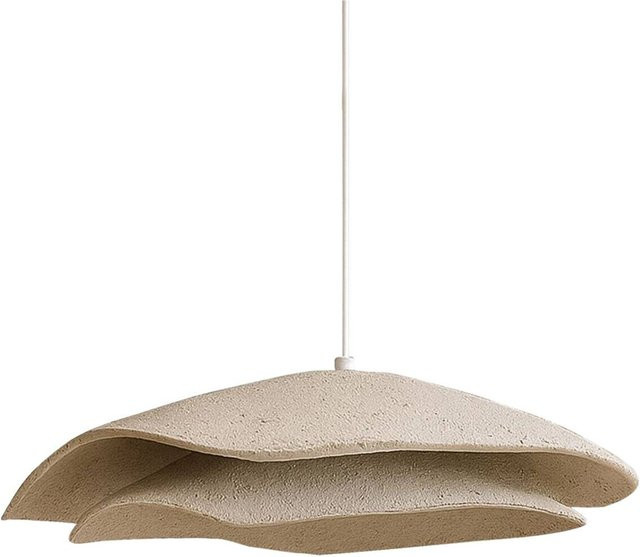Opviq Pendelleuchte modern in Beige und Weiß aus Metall mit E27 Fassung, Durchmesser: 50 cm, Höhe: 50 cm - Bild 1