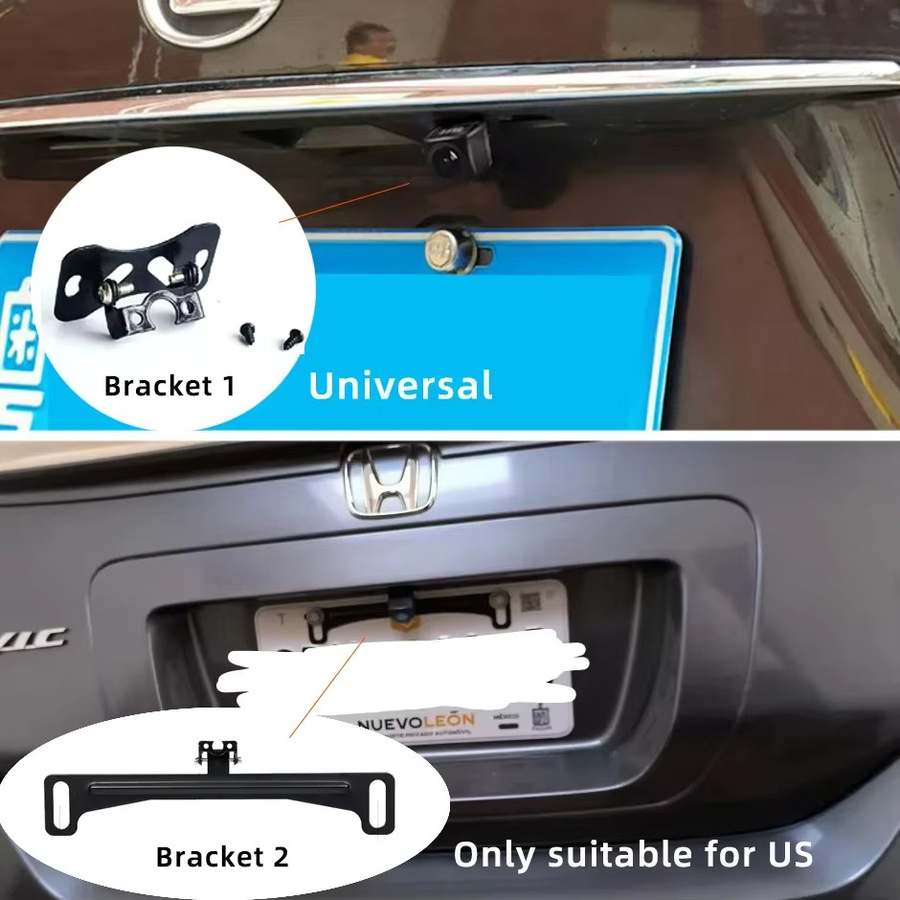 QXNY HD-Rückfahrkamera in Schwarz mit amerikanischer Nummernschildhalterung für Autos und Fahrzeuge (AHD 720P/1080P) - Bild 3