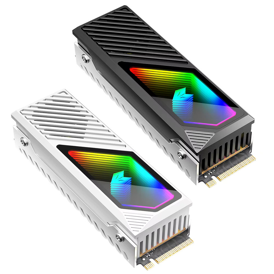 ALLOYSEED M.2 2280 SSD Kühler aus Aluminiumlegierung mit integriertem 5V 3 Pin ARGB Lüfter in Schwarz - Bild 6