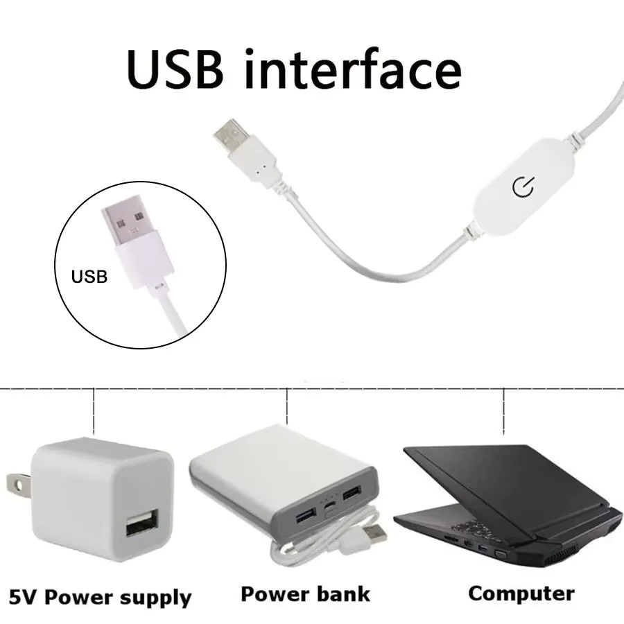 Dimmbare USB-LED-Lichtleiste 5V mit 30 LEDs/m für TV-Hintergrundbeleuchtung und Raumdekoration in Weiß - Bild 5