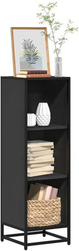 Bücherregal vidaxl in Schwarz aus Holzwerkstoff und Metall im Industrial Design, B/T/H: 33,5 x 33 x 107,5 cm - Bild 1