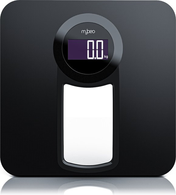 MyBeo Digitale Personenwaage im Slim Design aus Sicherheitsglas in Schwarz mit großem LCD-Display bis max. 150 kg - Bild 1