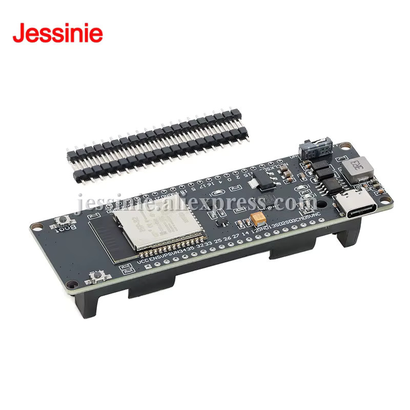 Jessinie ESP32 Entwicklungsboard mit WiFi und Bluetooth, inklusive 18650 Batteriehalter, schwarze Industriesteuerungsplatine zur Evaluierung - Bild 2