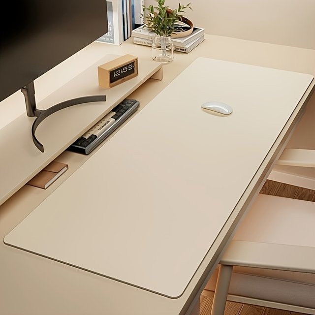 Großes Schreibtischunterlage aus Kunstleder in Beige, rutschfeste und wasserdichte Desk Pad für deinen Schreibtisch - Bild 1