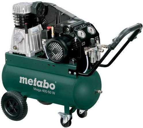 Metabo Druckluft-Kompressor MEGA 400-50W in Grün mit 50 l Fassungsvermögen und 10 bar Druck - Bild 1
