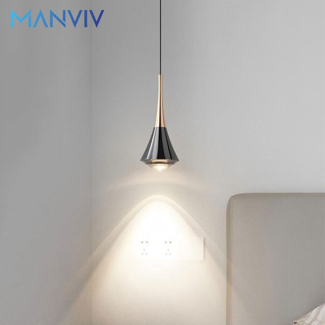 MANVIV LIGHTING Moderne LED-Pendelleuchte aus Metall mit 3 Lichtfarben und 6 W, höhenverstellbar - Bild 1