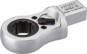 Hazet Einsteck-Ratschen-Ringschlüssel 6606D-18 mit 1/2 Zoll Vierkant und 18 mm Außen-Doppel-Sechskant Profil in Silber - Bild 1