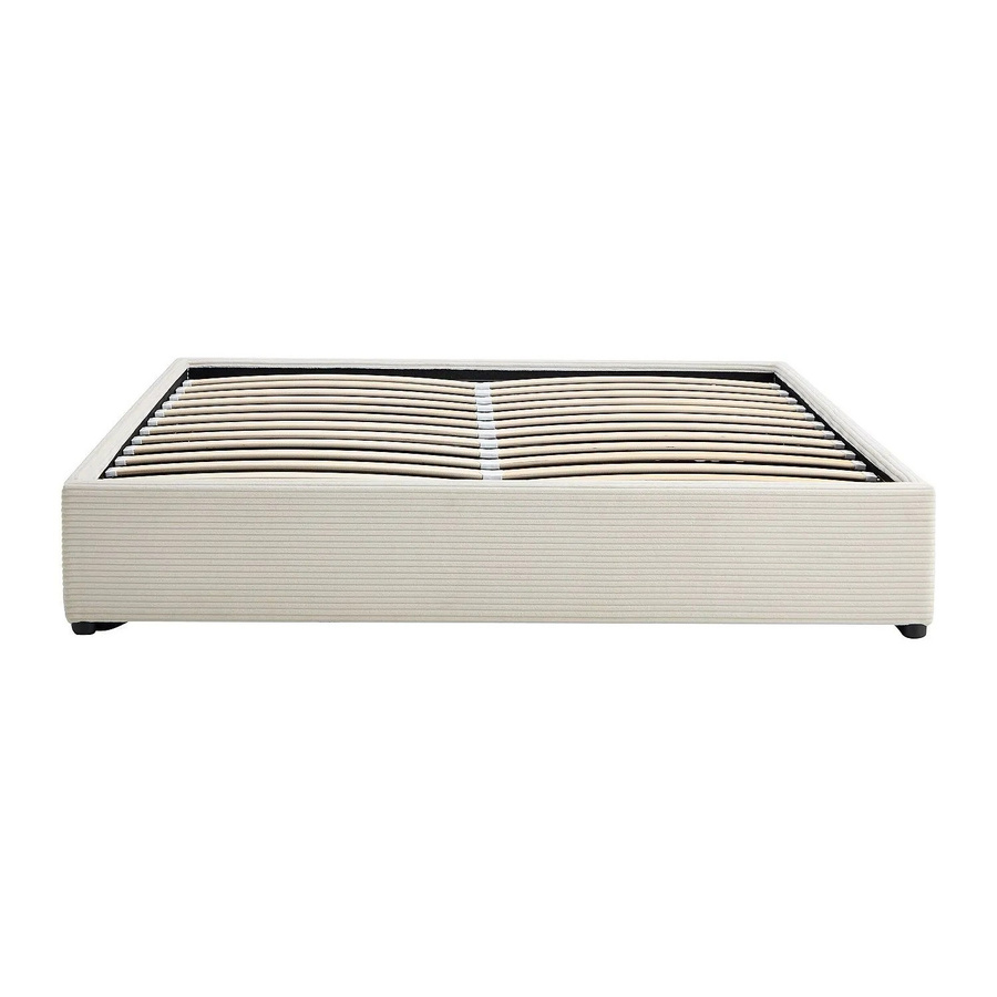 YSMÉE Bettgestell mit Bettkasten aus Samt in Beige, B/T/H: 140 x 190 x 148 cm - Bild 2