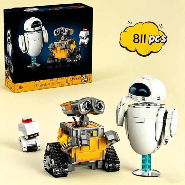 Potdemiel Wall-E-Roboter und Eva-Eve-Roboter, Bausteine, 811 Teile - Bild 1