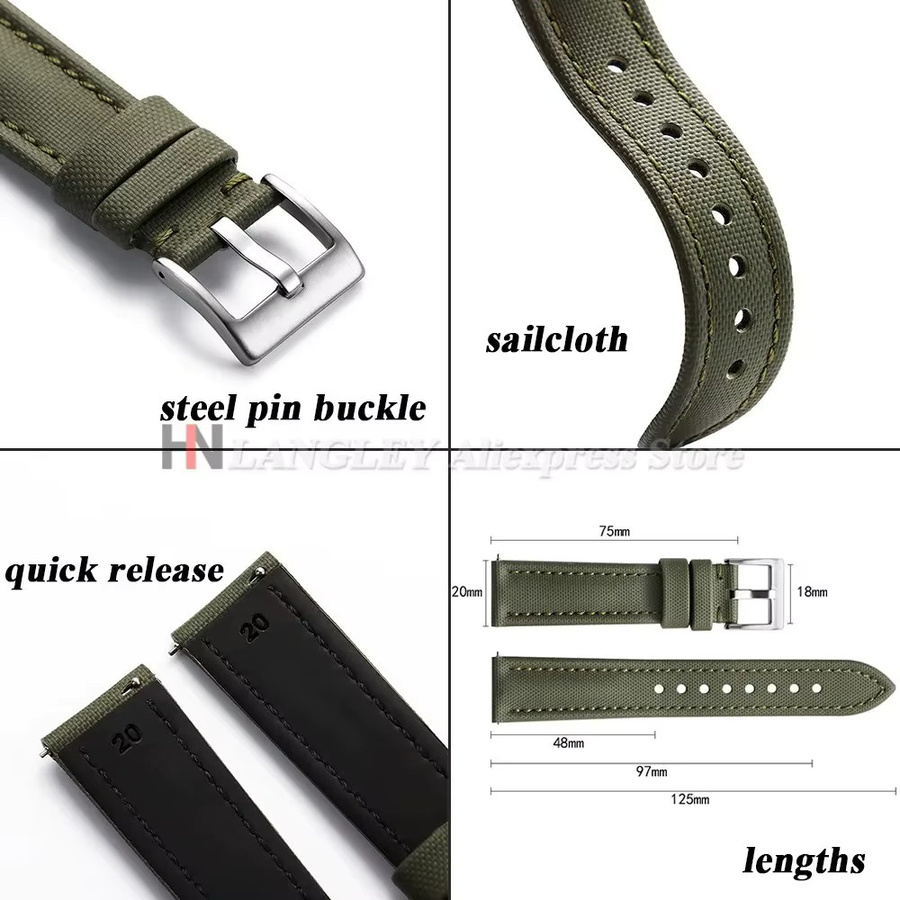 Langley Uhrenarmband Sailcloth, Textil/NATO, wasserdicht - Bild 2