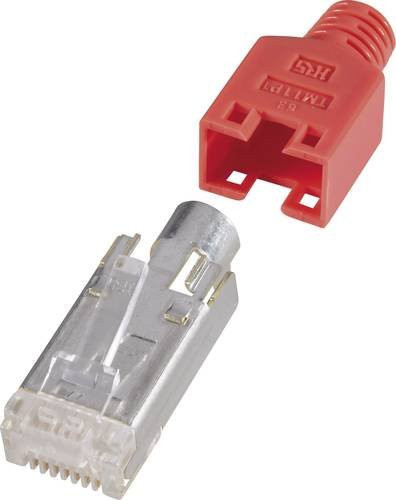Hirose Electronic RJ45-Steckverbinder CAT5e HRS8RT10 geschirmter Ethernet LAN Stecker 8P8C Farbe Rot 10 Stück - Bild 1