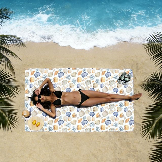 Ka Chen Muxi Mikrofaser Strandtuch sandfrei und schnelltrocknend, Farben: White und Multicolour, Breite: 30 cm, Höhe: 60 cm - Bild 1