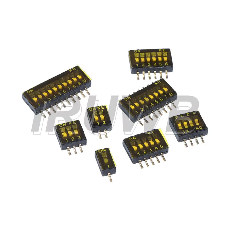 IRUWB SMD SMT Schiebeschalter Set, 5 Stück, Schwarz, 1,27mm Pitch, positionierbare DIP-Snap-Schalter - Bild 2
