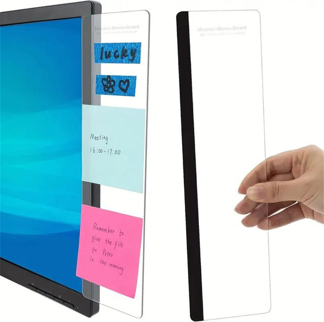 Transparenter Monitor-Memoboard-Clip aus Kunststoff für Büro und Zuhause - Bild 1