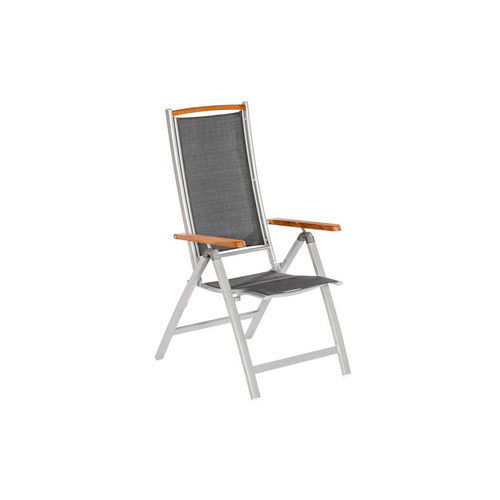 Merxx Gartenmöbelset Siena 5-teilig mit Ausziehtisch und 4 Sitzplätzen aus Aluminium und Akazienholz in Grau - Bild 2