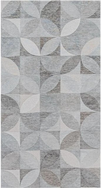 Lola&Moi Teppich Rock Crystal in Silber mit geometrischem Design, B: 80 cm, T: 150 cm - Bild 1