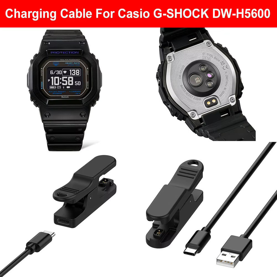 VODOOL USB-Ladekabel Ladestation für Casio G Shock DW-H5600 in Schwarz - Bild 3