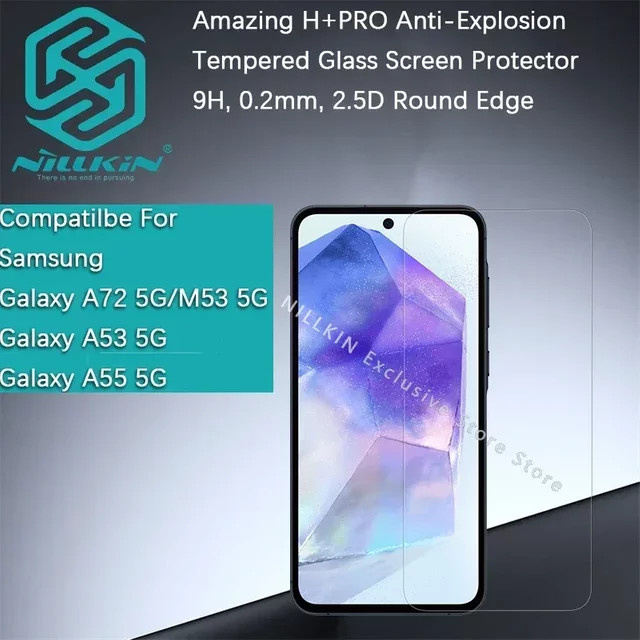 Nillkin Displayschutzfolie aus gehärtetem Glas für Samsung Galaxy A72, M53 5G, A53 5G und A55 5G, transparent - Bild 1