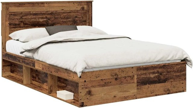 vidaXL Bettrahmen aus massivem Kiefernholz in Braun, B/T/H: 140 x 190 x 143 cm - Bild 1