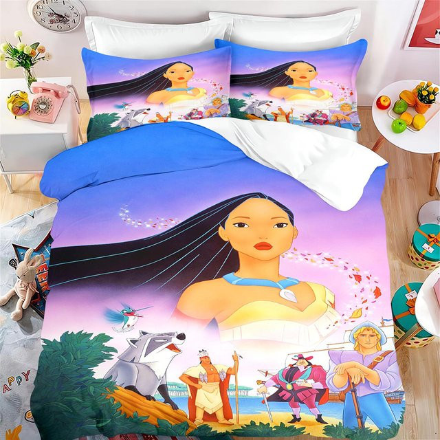 Paslu Pocahontas Bettwäsche-Set mit Motiv, 3-teilig, Mehrfarbig, B/H: 135 x 200 cm - Bild 1