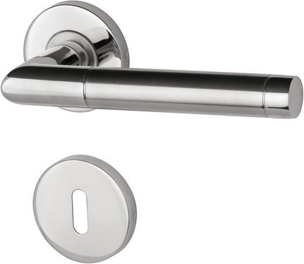 ALPERTEC Rosettengarnitur aus Edelstahl in Silber mit BB-Lochung, Durchmesser: 53 mm - Bild 1