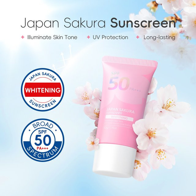 LAIKOU Japan Sakura Sonnenschutzcreme Gesicht, SPF 50 - Bild 1