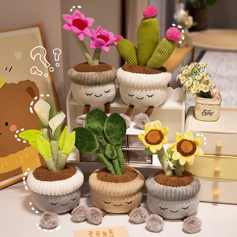 GDzaccly Kawaii gefüllte Plüschpflanzen, Plüschpuppe, rosa, klein - Bild 2