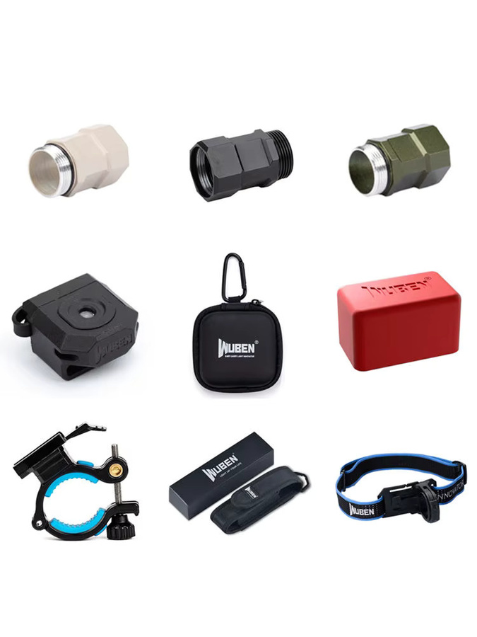 WUBEN Taschenlampen-Zubehör Set mit Gesten-Sensor-Verlängerungsrohr, Taktischem Heckschalter und Rotem Diffusor für P1 Stirnband, E7, T4 und TacRing X2Pro - Bild 3