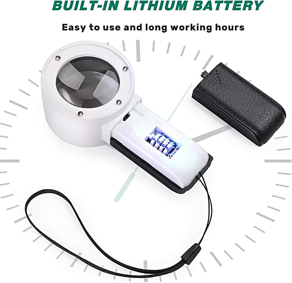 xiyear Handlupe 30x, mit LED-Beleuchtung, Weiß - Bild 6