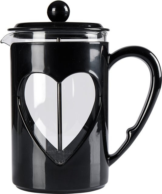 Genialo Kaffee- und Teebereiter Herz in Schwarz mit 800 ml Fassungsvermögen - Bild 1