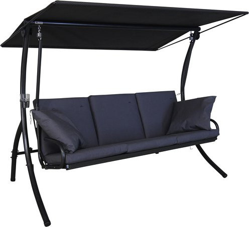 ANGERER FREIZEITMÖBEL Hollywoodschaukel Elegance Sun 3-Sitzer mit Auflagen in Grau - Bild 1